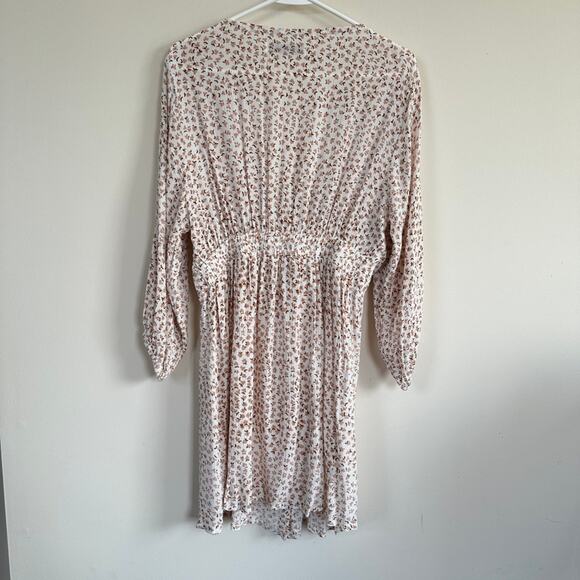 Faithfull The Brand Women MEDIUM Mini Dress Marigot Tie Front Azalea Floral Boho - Picture 8 of 12